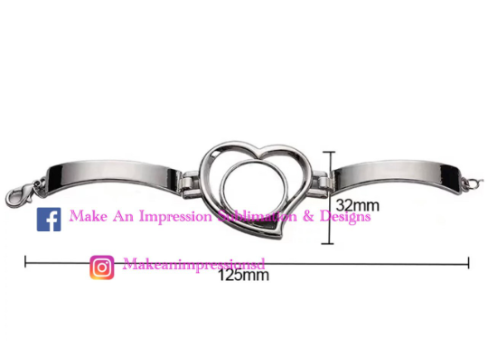 Sublimation Blank Heart Bracelet