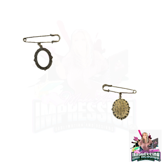 Sublimation Blank Chain Brooch (Single Charm Oval) Double Charm Ova, Double Round