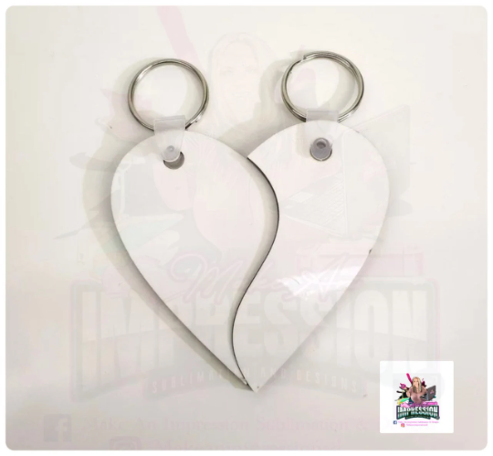 Sublimation Blank keychain Broken Hearti
