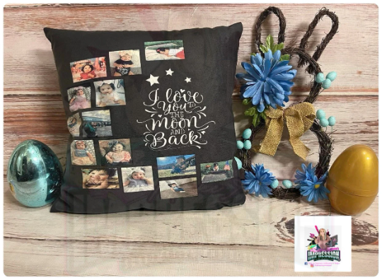 Sublimation blank Pillow Cover I Love You to the Moon and back