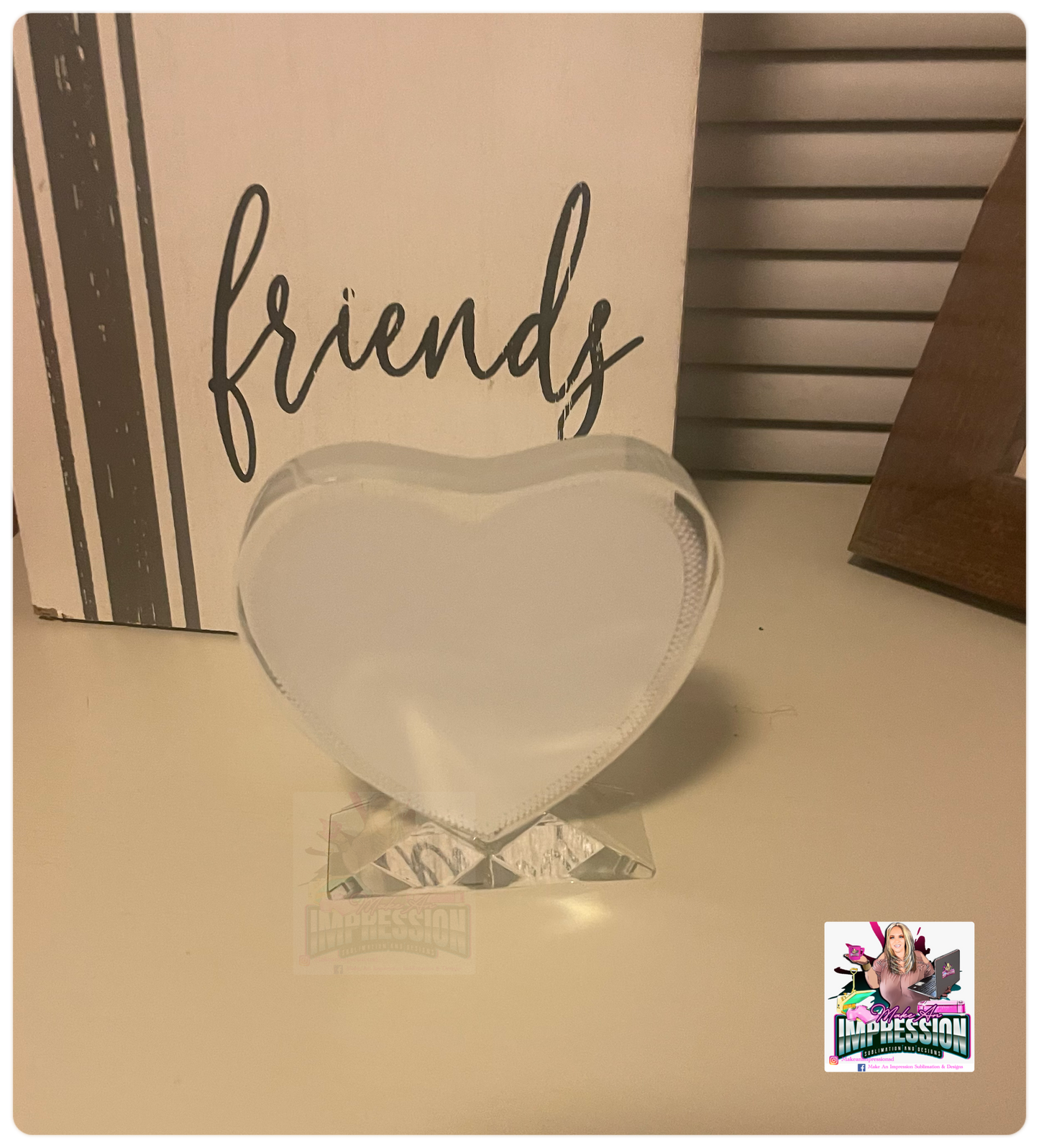 Sublimation Blank Heart Photo Crystal