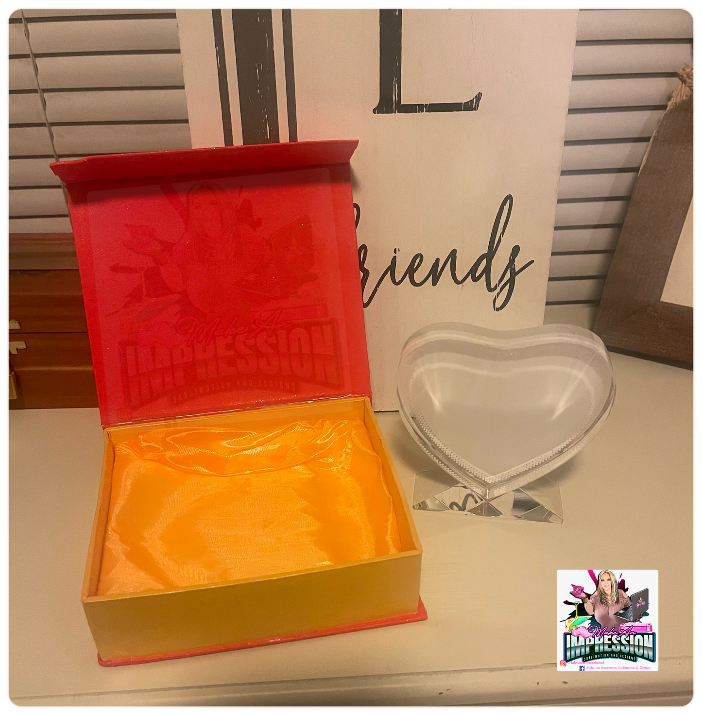 Sublimation Blank Heart Photo Crystal