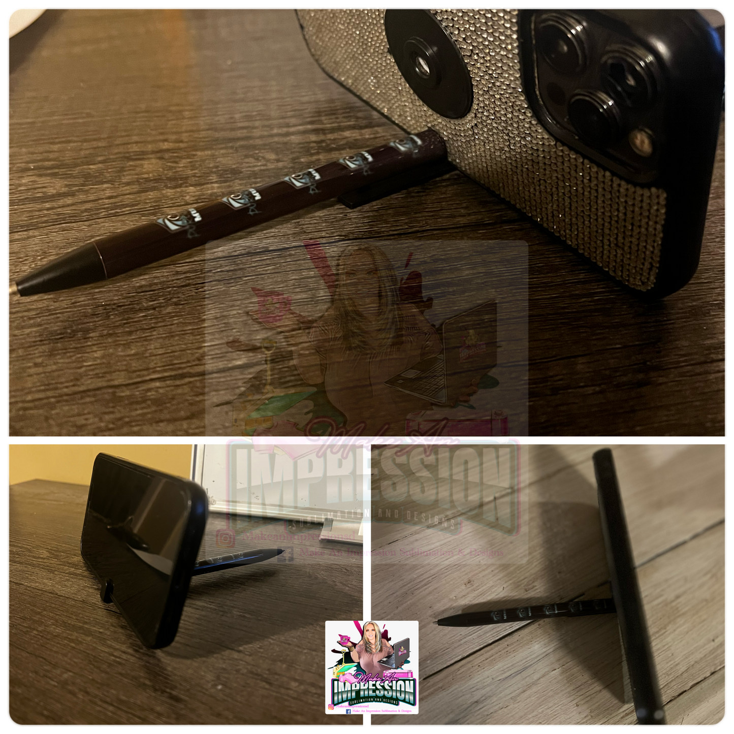 Sublimation Blank metal Ball point pen with stand and Shrink Wrap