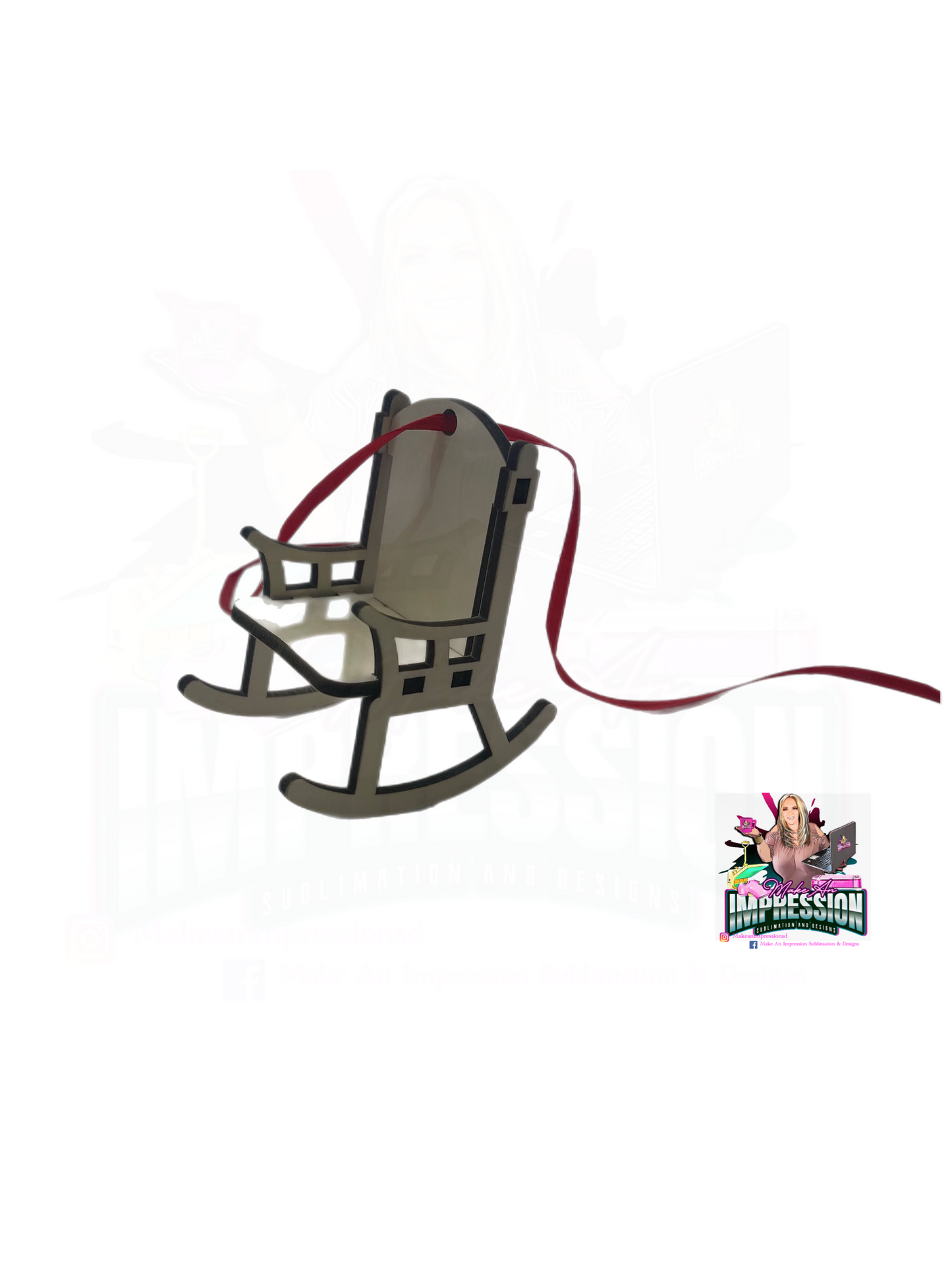 Sublimation Blank Memorial Rocking Chair Ornament