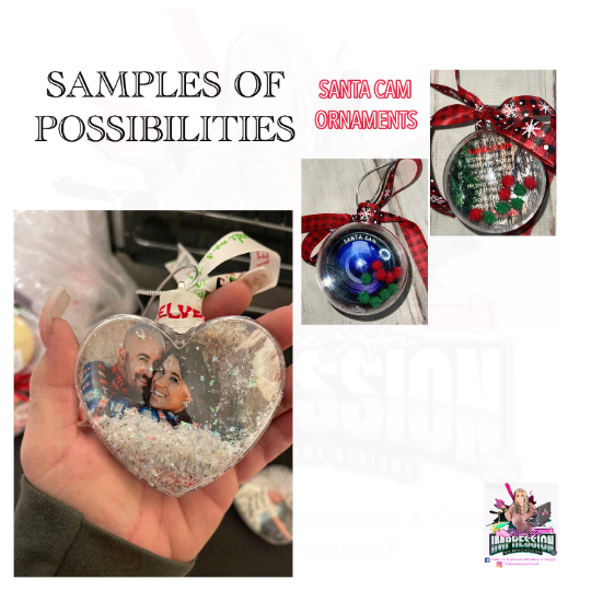 Sublimation Acrylic Ball/Heart Ornament.
