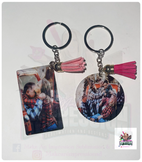 Sublimation or Vinyl Acrylic Transparent Keychain (12ct)