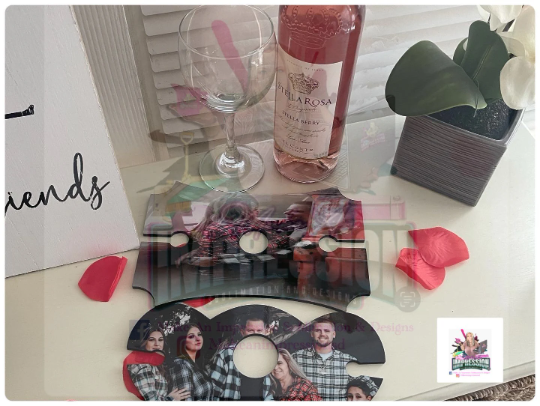 Sublimation Blank MDF Wood Oval Wine Glass Holder