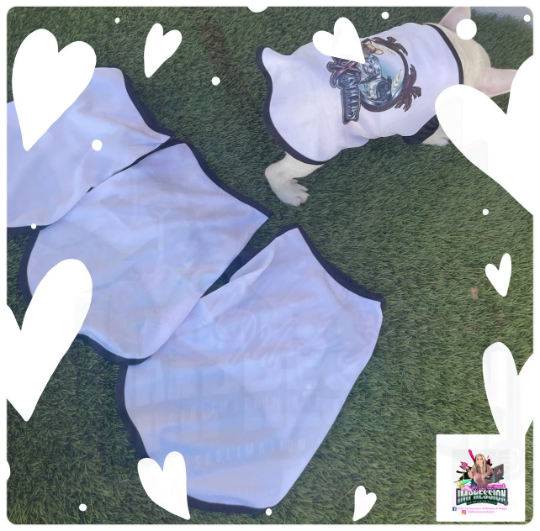 Sublimation Blank Dog Shirt W/Black Trim 100% Polyester